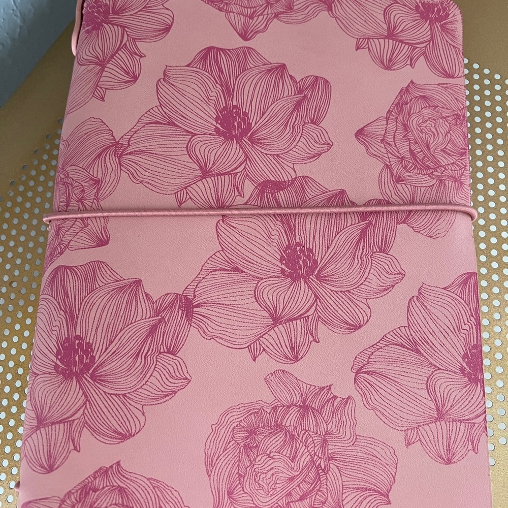 Erin Condren PINK SKETCHED BLOOMS ON THE GO FOLIO